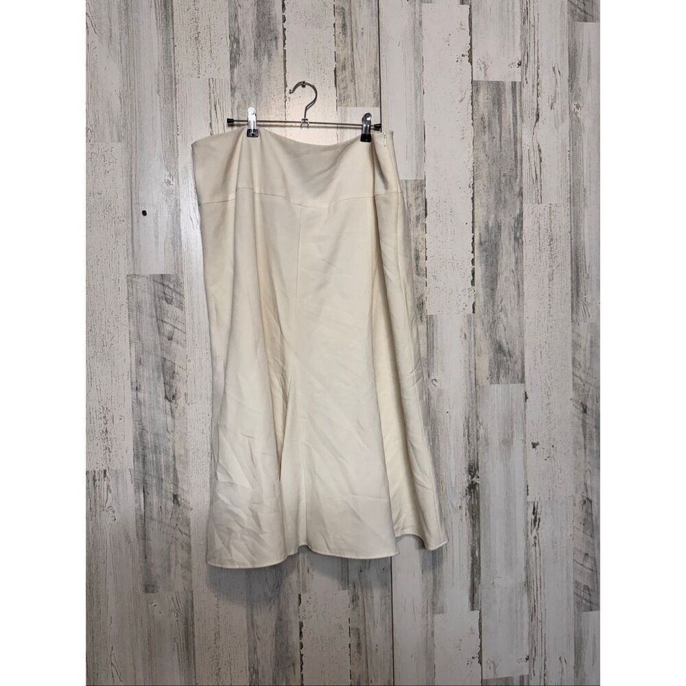 Ashley Stewart 16W Cream A-Line Midi Skirt w/ Lining – Elegant Plus Size Skirt
